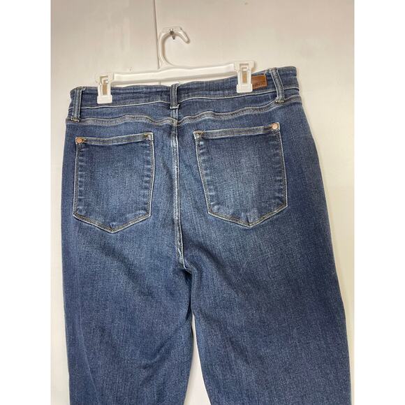 Judy Blue Jeans Wide Leg Women’s Size 16W Cropped Dark Wash Raw Hem Denim Pants - Picture 6 of 13